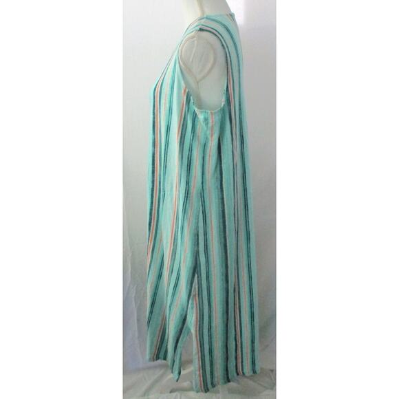 Denim & Co. Naturals Women's Blue Striped Sleeveless Stretch Maxi Dress Size L. - Picture 4 of 8